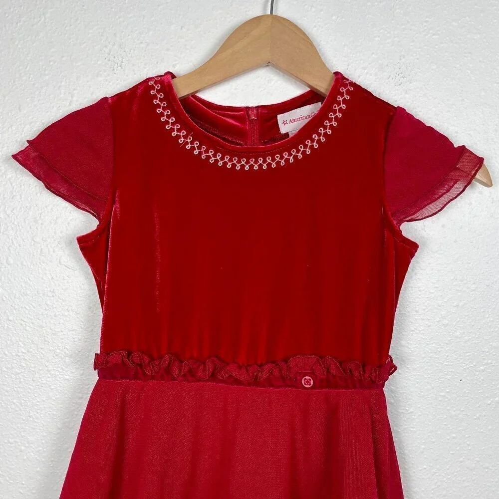 American Girl Doll 2011 Christmas Red Velvet Merry and Bright Dress Size: 7